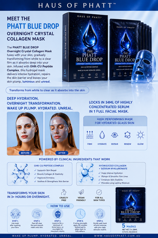 The Phatt Blue Drop Overnight Crystal Collagen Mask 5 pack