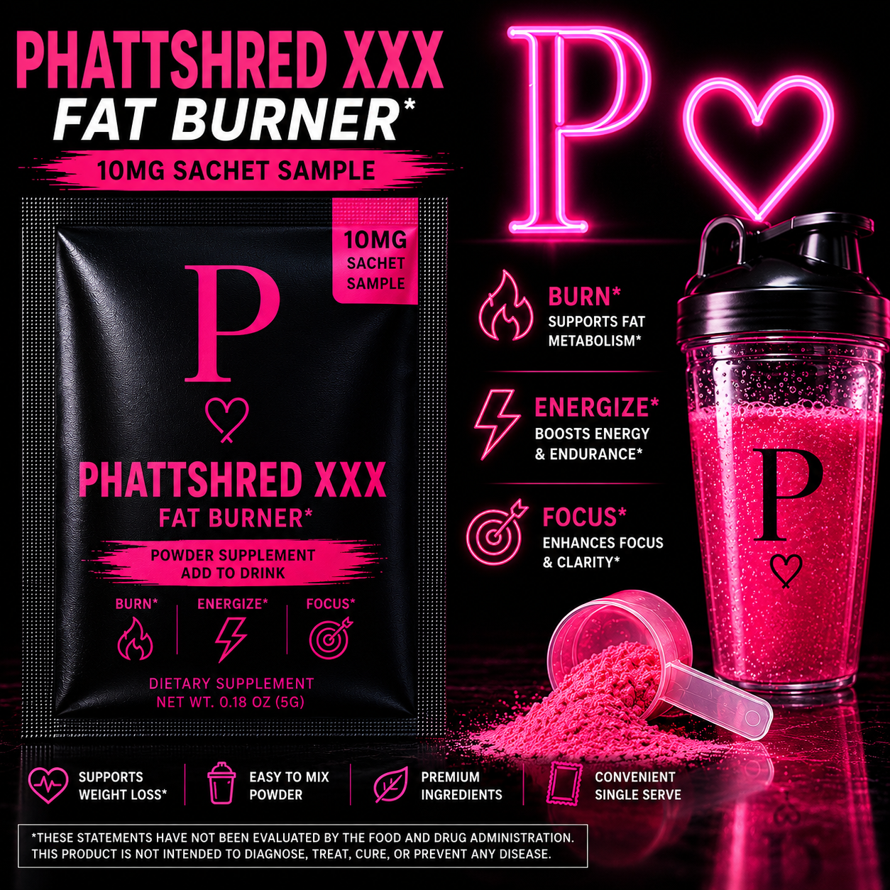 PHATTSHRED XXX FATBURNER 10MG SACHET