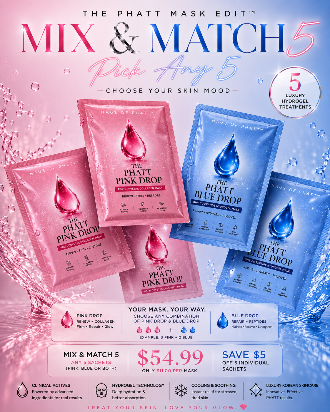 Phatt Pink & Blue Mask Bundle
